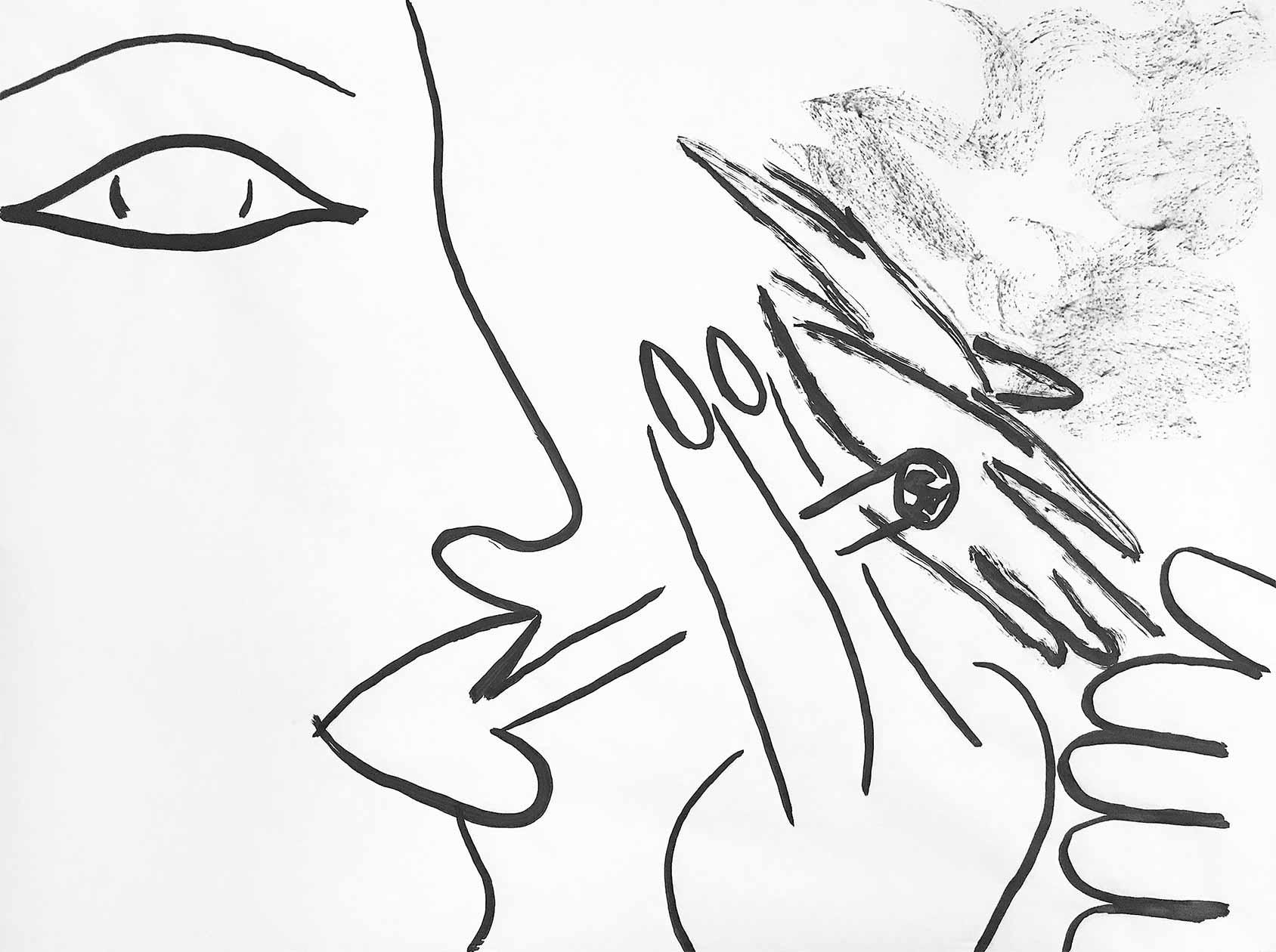 night-light-lighting-cigarette-flame-smoke-ink-painting-charcoal-paper-by-paul-seaholm