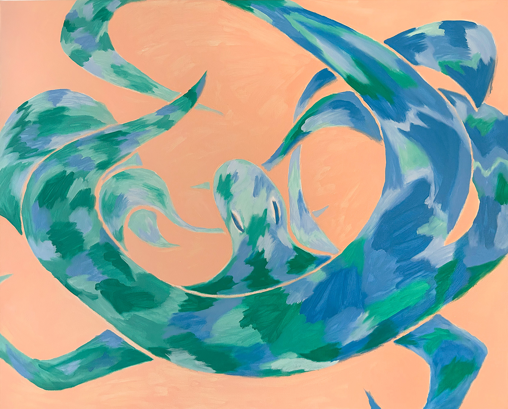 octopus-painting-coral-green-blue-by-paul-seaholm