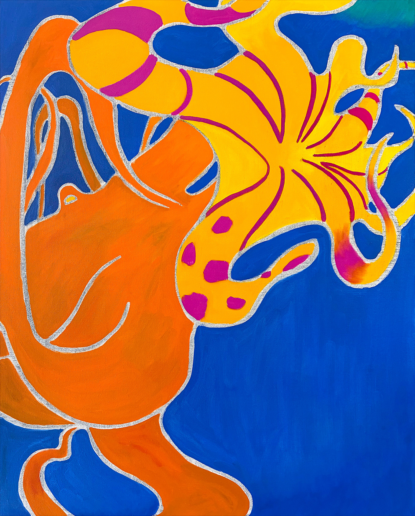 octopus-mating-beautiful-oil-painting-ultramarine-blue-orange-yellow-magenta-by-paul-seaholm